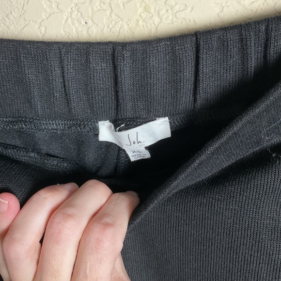 Joh Apparel Womens XS Black Wide Leg Light‎ Ribbed Knit Sweater Pants w/Pockets - Picture 5 of 6